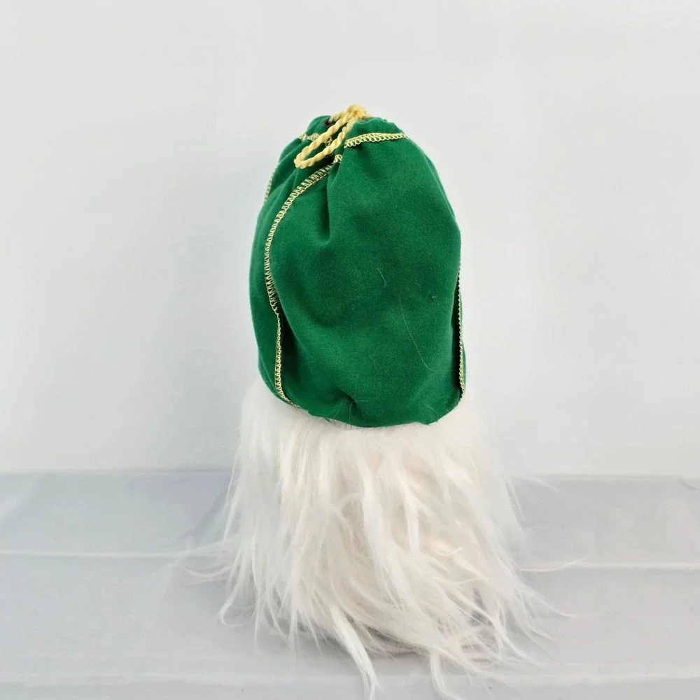 Crown Royal‎ Plush Gnome Christmas Holiday Decor Green Gold Accents Hand Made